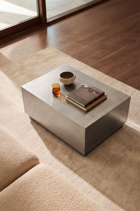 Rectangular coffee table 100x70 cm in stainless steel Iuraima
