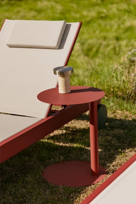 Yannik round Ø40 cm steel garden side table - Terracota