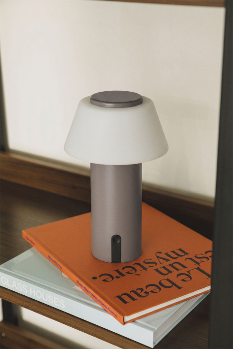 Wireless LED iron table lamp Socotra - Moka Brown