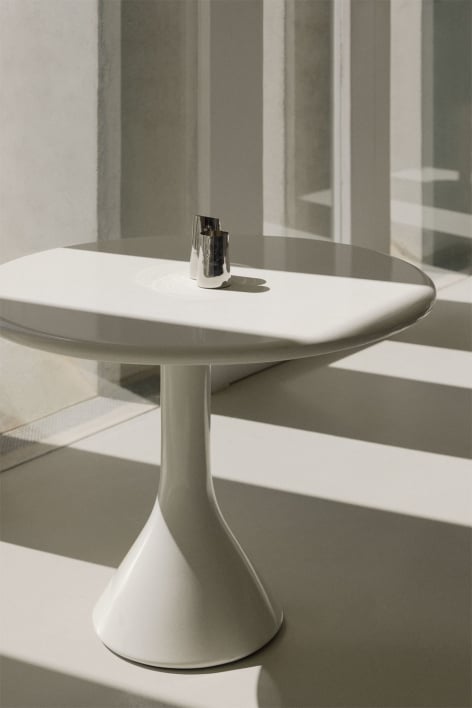 Round kitchen table Ø90 cm in cement and fiberglass Melody