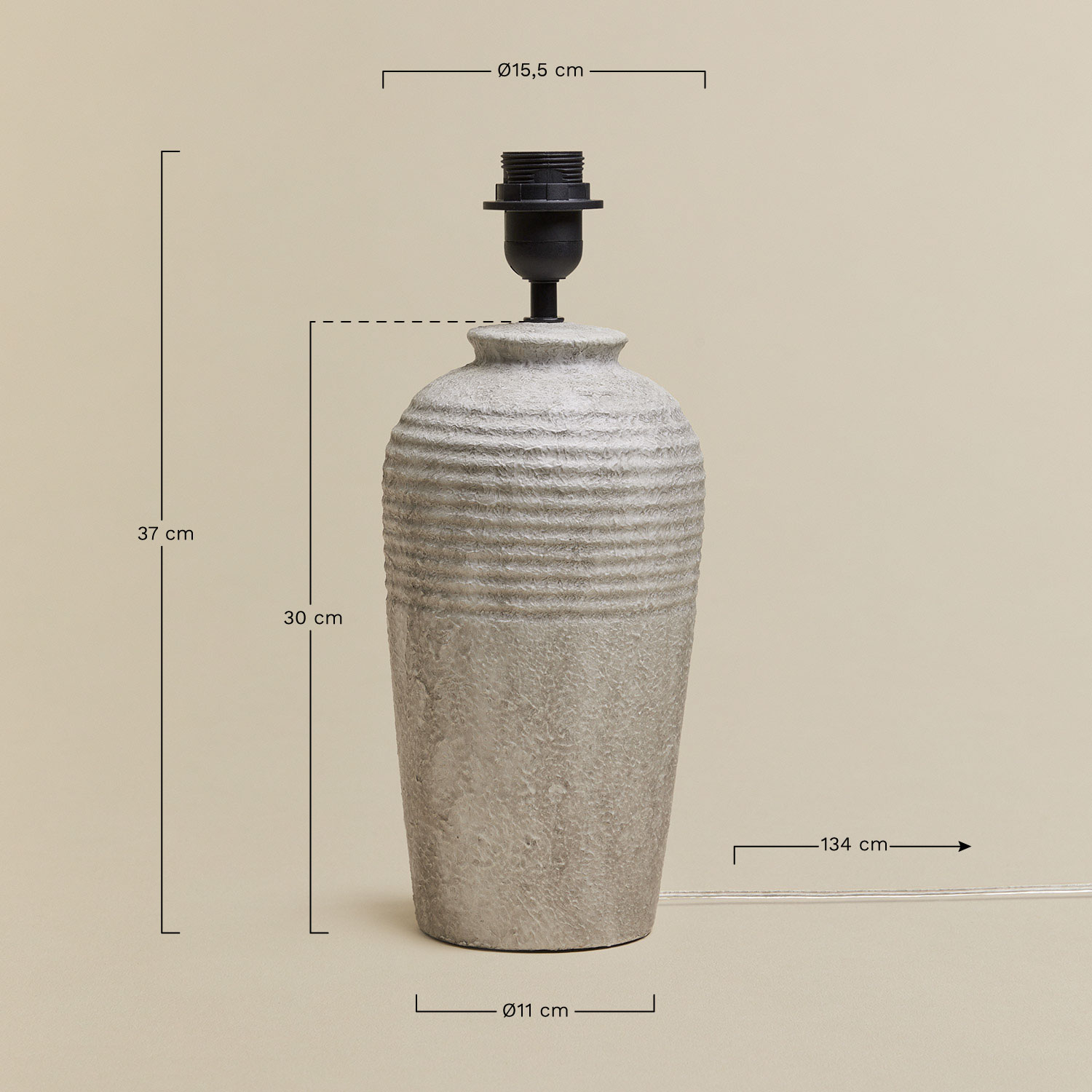 Table lamp base ↑30 cm in Taissa ceramic, medidas