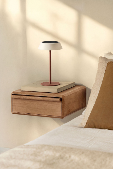 Wireless LED Solar Table Lamp in Polyethylene and Iron Ulenia - Terracota