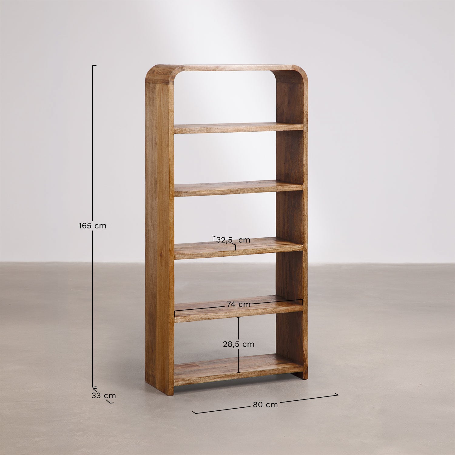 Shelby mango wood shelf, medidas