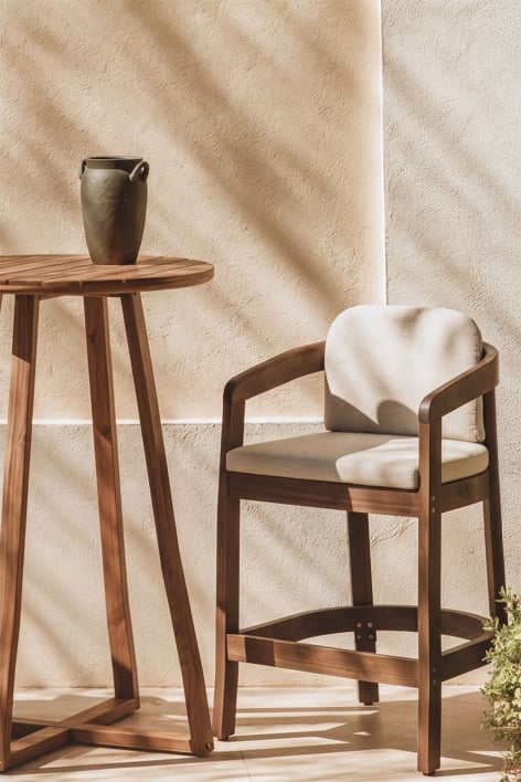 Uleno acacia wood garden bar stool