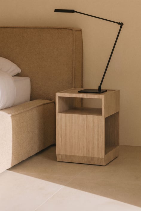 Pack of 2 bedside tables 35x35 cm in MDF and Brisbane veneer