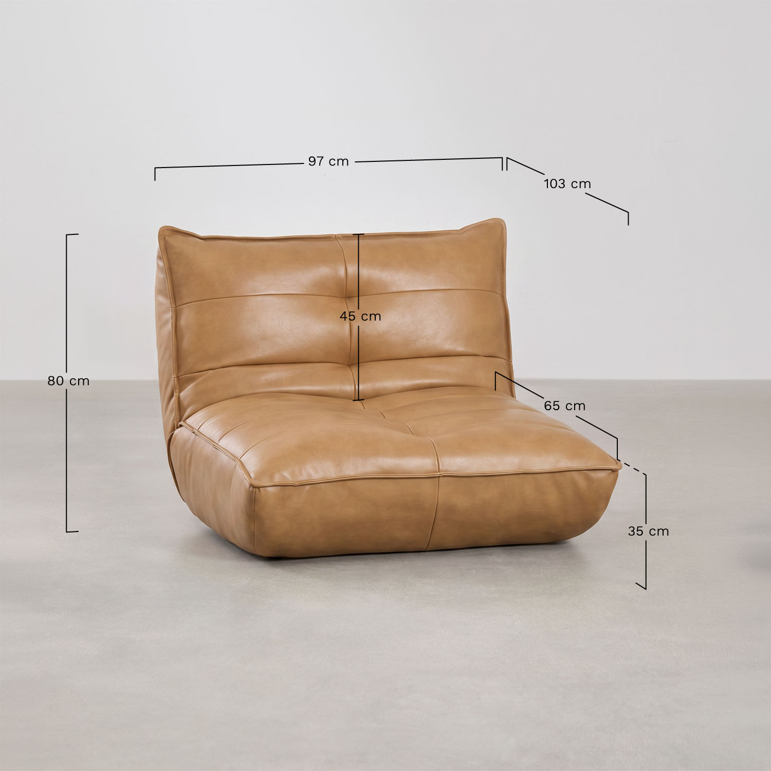 Mati upholstered recliner chair, medidas