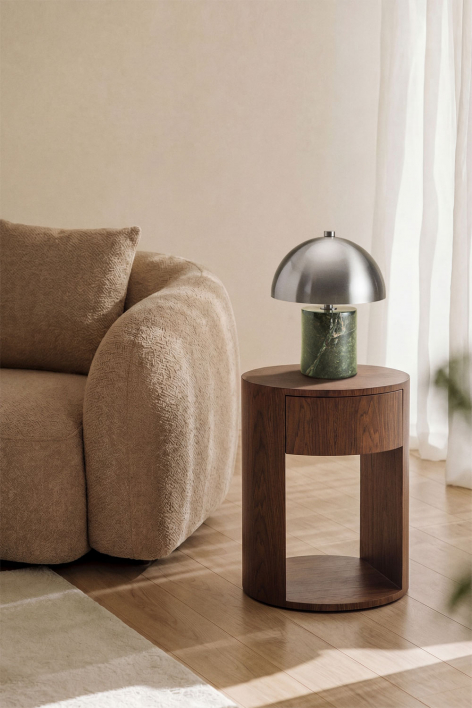 Round side table Ø40 cm in Adrido MDF - Brown Chestnut