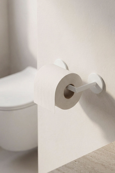 Caldrumi adhesive toilet paper holder in stainless steel