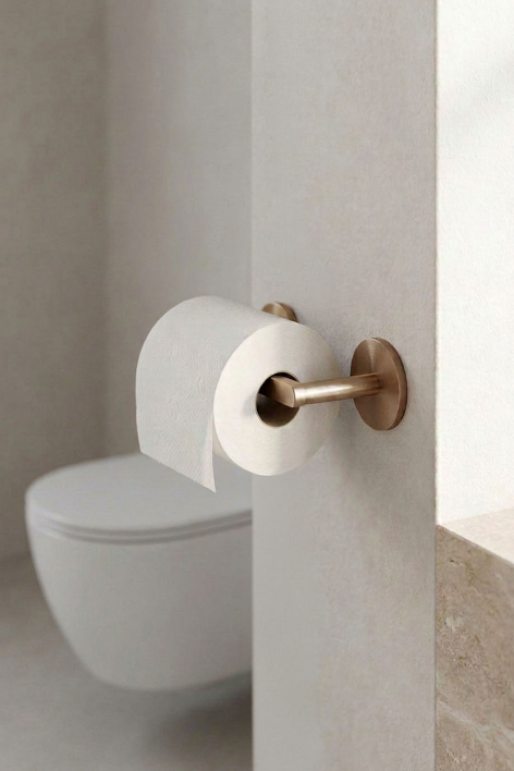 Caldrumi adhesive toilet paper holder in stainless steel