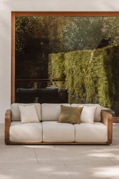 3-seater garden sofa in Noira acacia wood