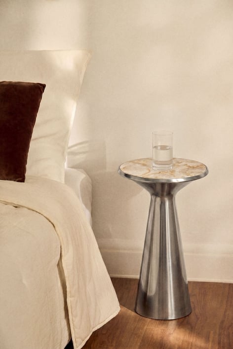 Selmalis Ø30 cm stainless steel nightstand