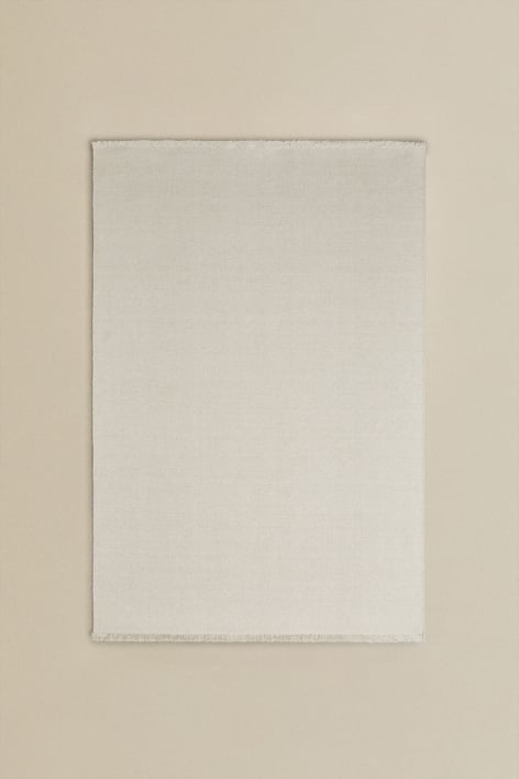 Quiteria rectangular wool and cotton rug - Gardenia White
