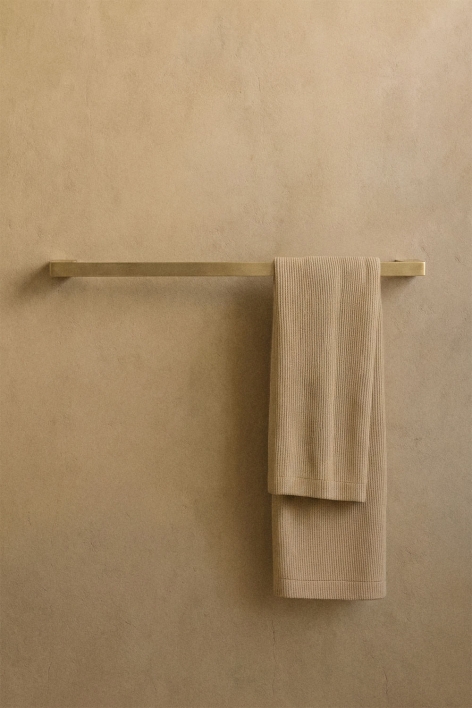 Olvam wall-mounted towel rail with 60 cm bar for the bathroom, in brushed gold stainless steel - Brushed Gold