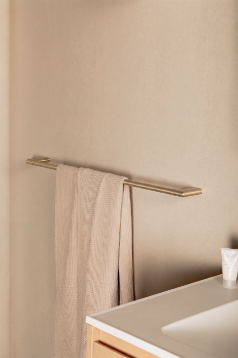 60 cm wall-mounted towel rail for bathroom in brushed gold stainless steel Rovent