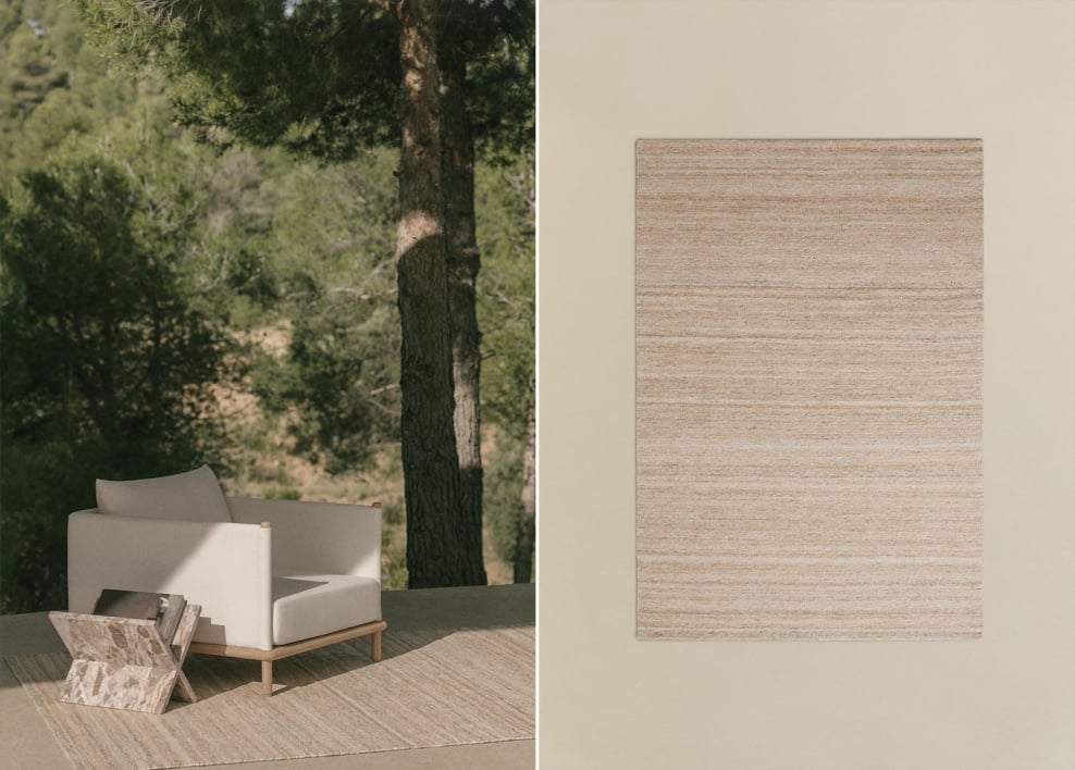 Rectangular outdoor rug in polyethylene Rosauran