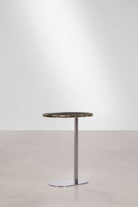 Lumair 45x25 cm stainless steel nightstand - Forest Green Marble