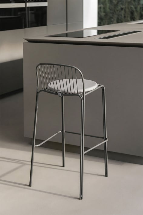 Anerina steel bar stool - Grey Graphite