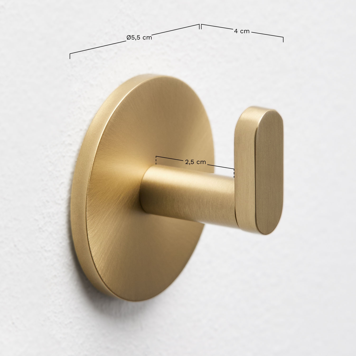 Caldrumi stainless steel adhesive bathroom hook, medidas