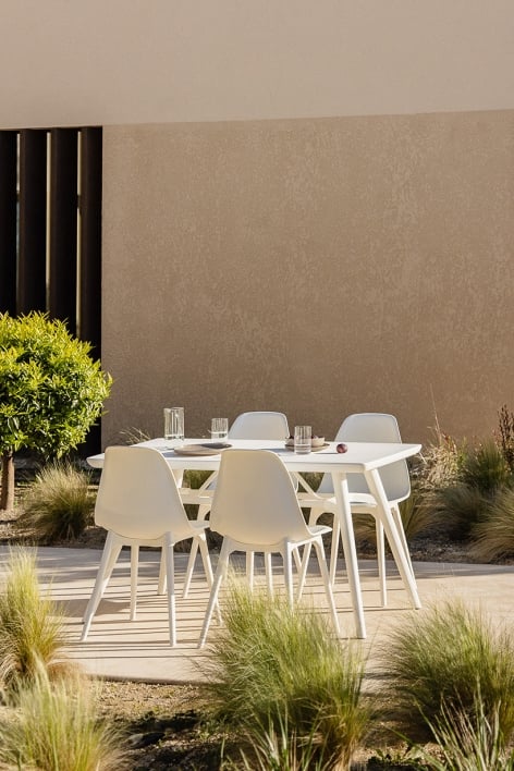 Rectangular garden table 135x80 cm in Scand polypropylene - White