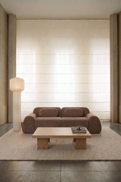 2-piece modular sofa in vacuum-packed chenille Merida