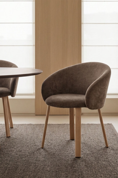 Nairea upholstered dining chair - Coffee Brown Chenille