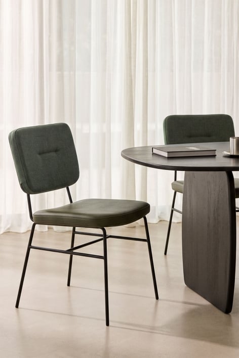 Milih upholstered dining chair - Light Army Green