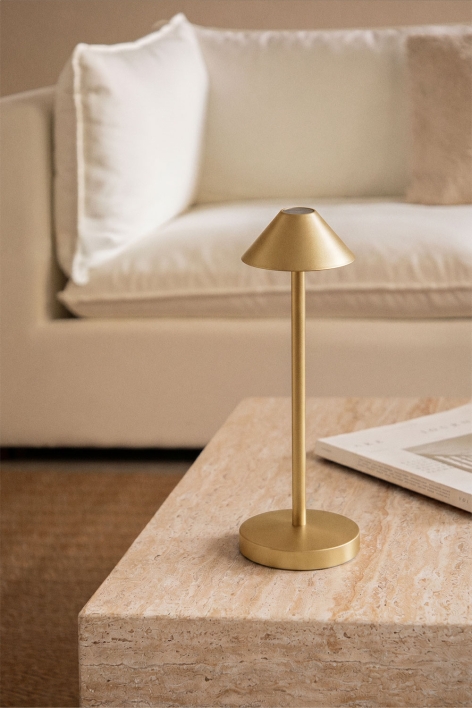 Emilija wireless LED iron table lamp - Golden