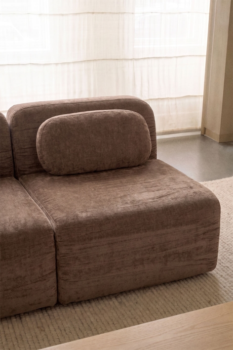 Central module for modular sofa in vacuum-packed chenille Merida