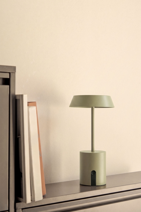 Uliana wireless LED table lamp - Green Khaki