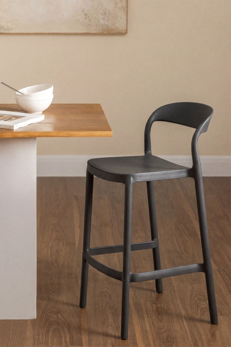 Stackable high stool in polypropylene Brenza - Grey Graphite