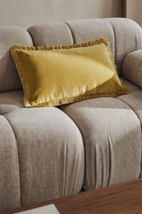 Rectangular cushion 30x50 cm in cotton Soncey - Yellow Chrome