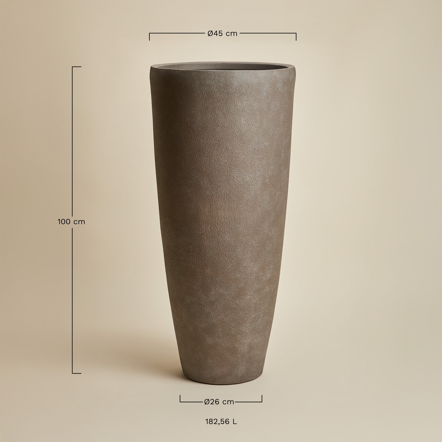 Outdoor cement planter Paige, medidas