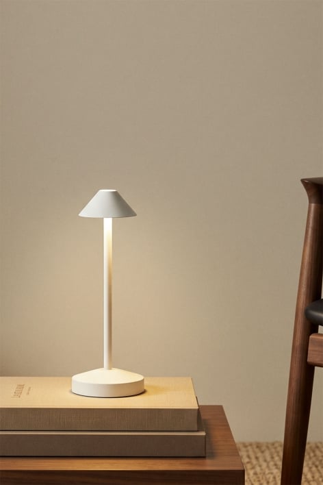 Emilija wireless LED iron table lamp - White