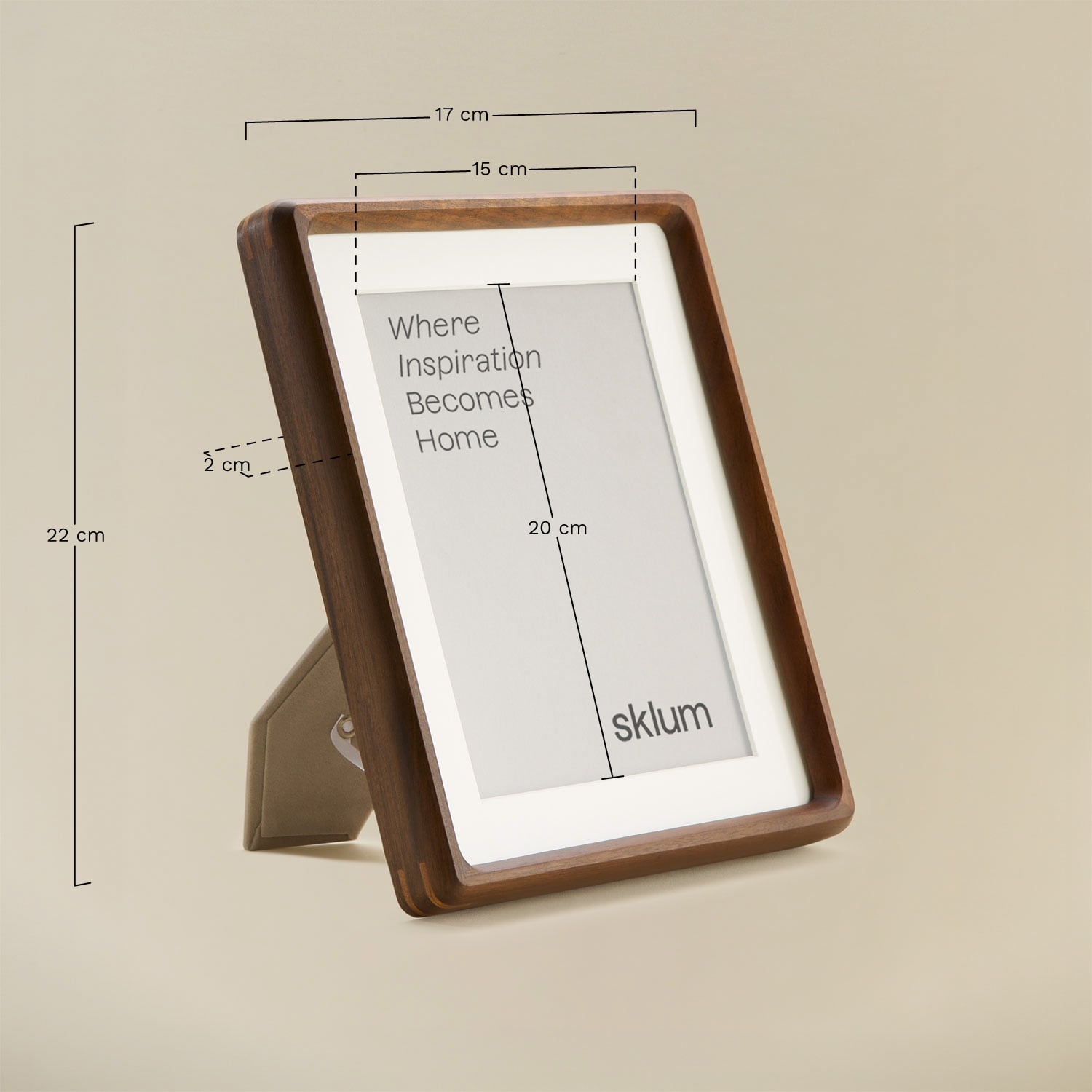 Taziel walnut wood photo frame, medidas
