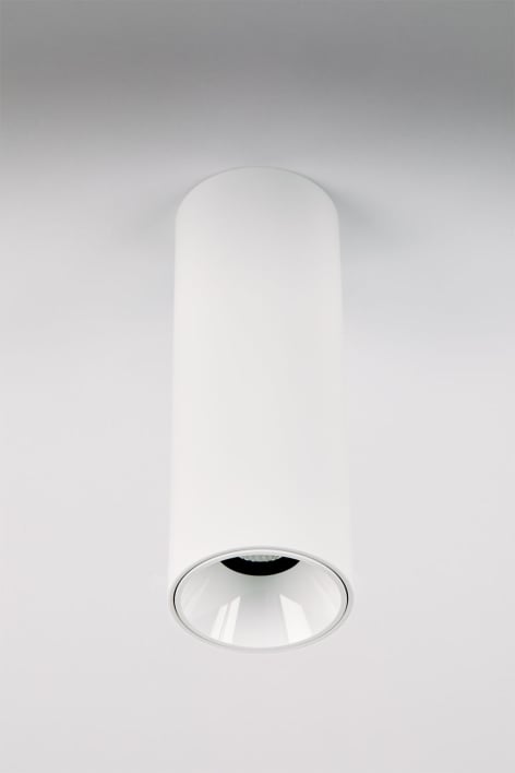 Round Ø5.7 cm surface-mounted LED ceiling light in aluminum Orelva - White