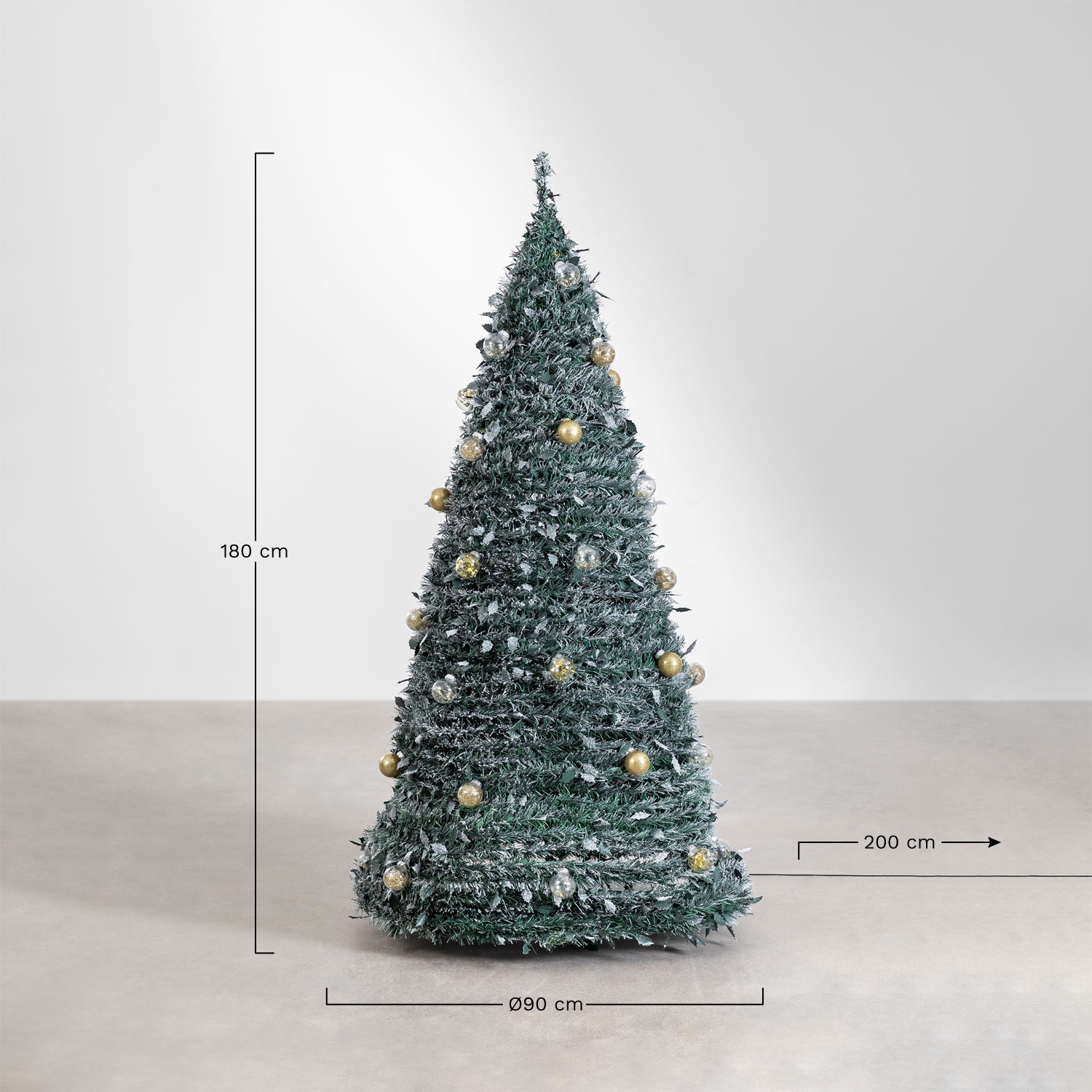 Foldable Christmas Tree with LED Lights Taimy, medidas