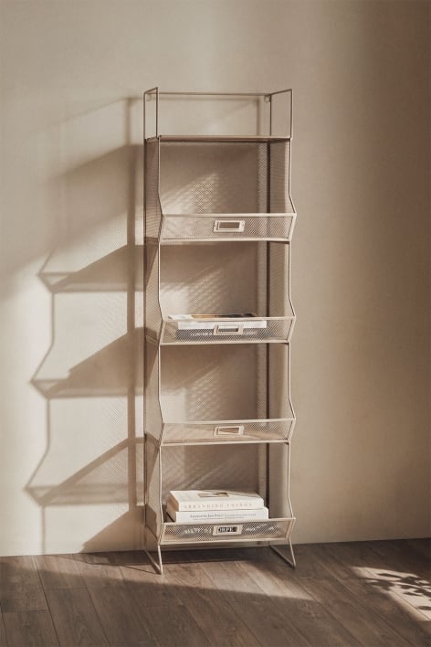 Storage shelf 30x105 cm in iron and MDF Antxo