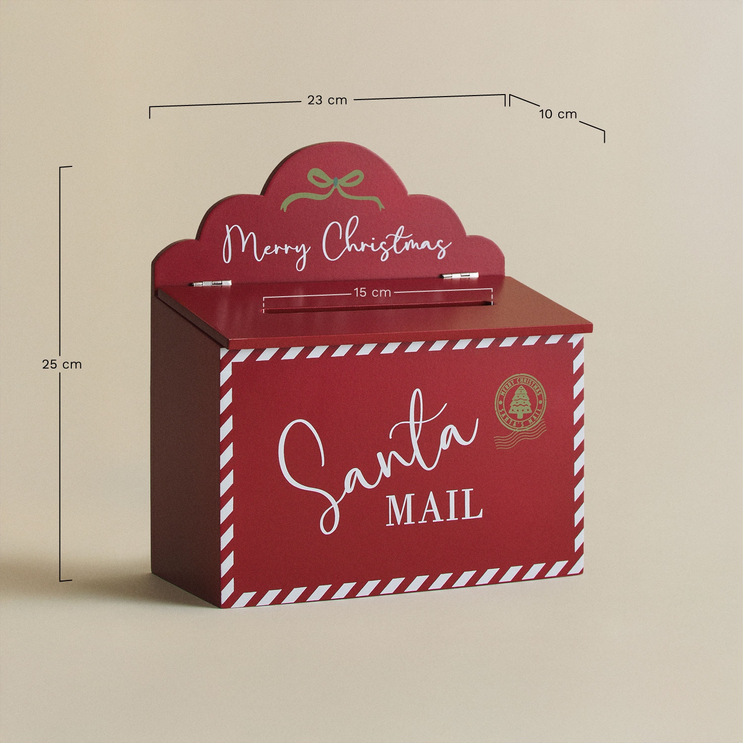Christmas mailbox in Poreli MDF, medidas