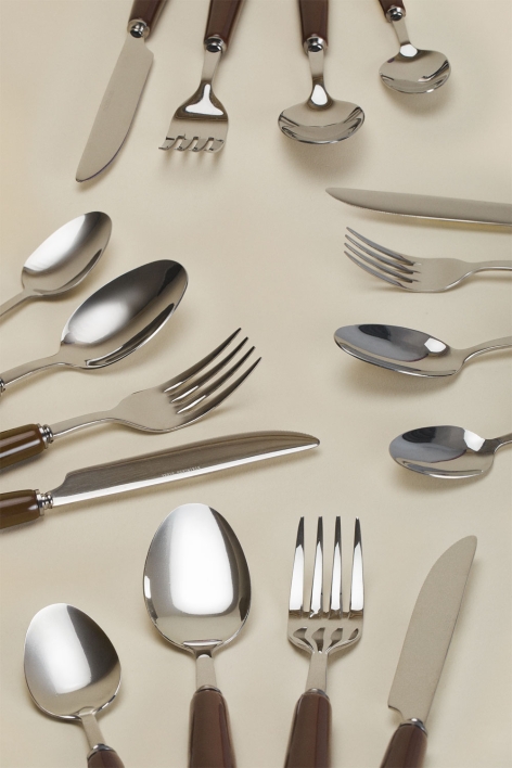 16-piece cutlery set in stainless steel and ceramic Liamar
