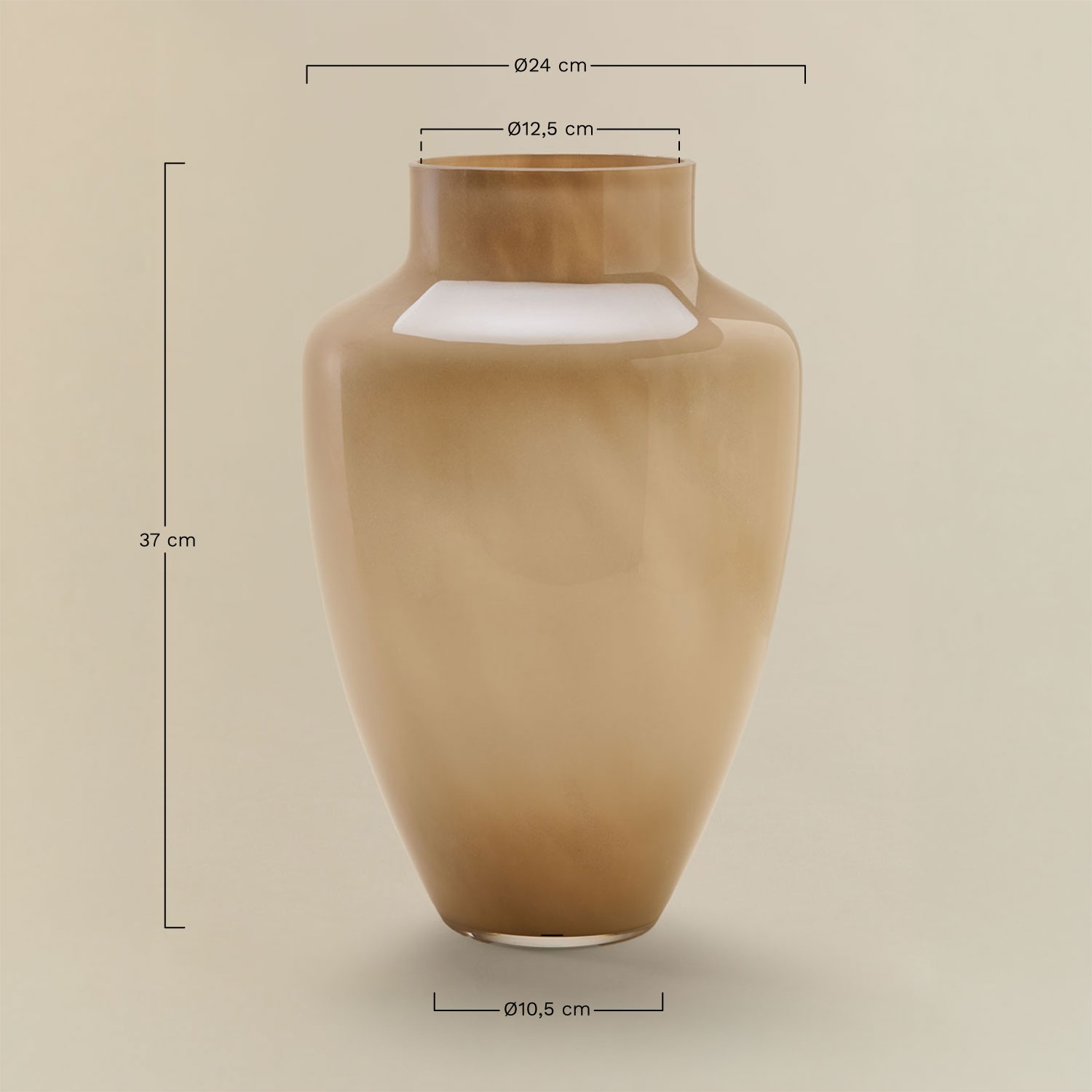 Wexylin glass vase, medidas
