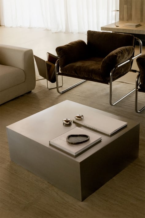 Rectangular coffee table 100x70 cm in stainless steel Iuraima