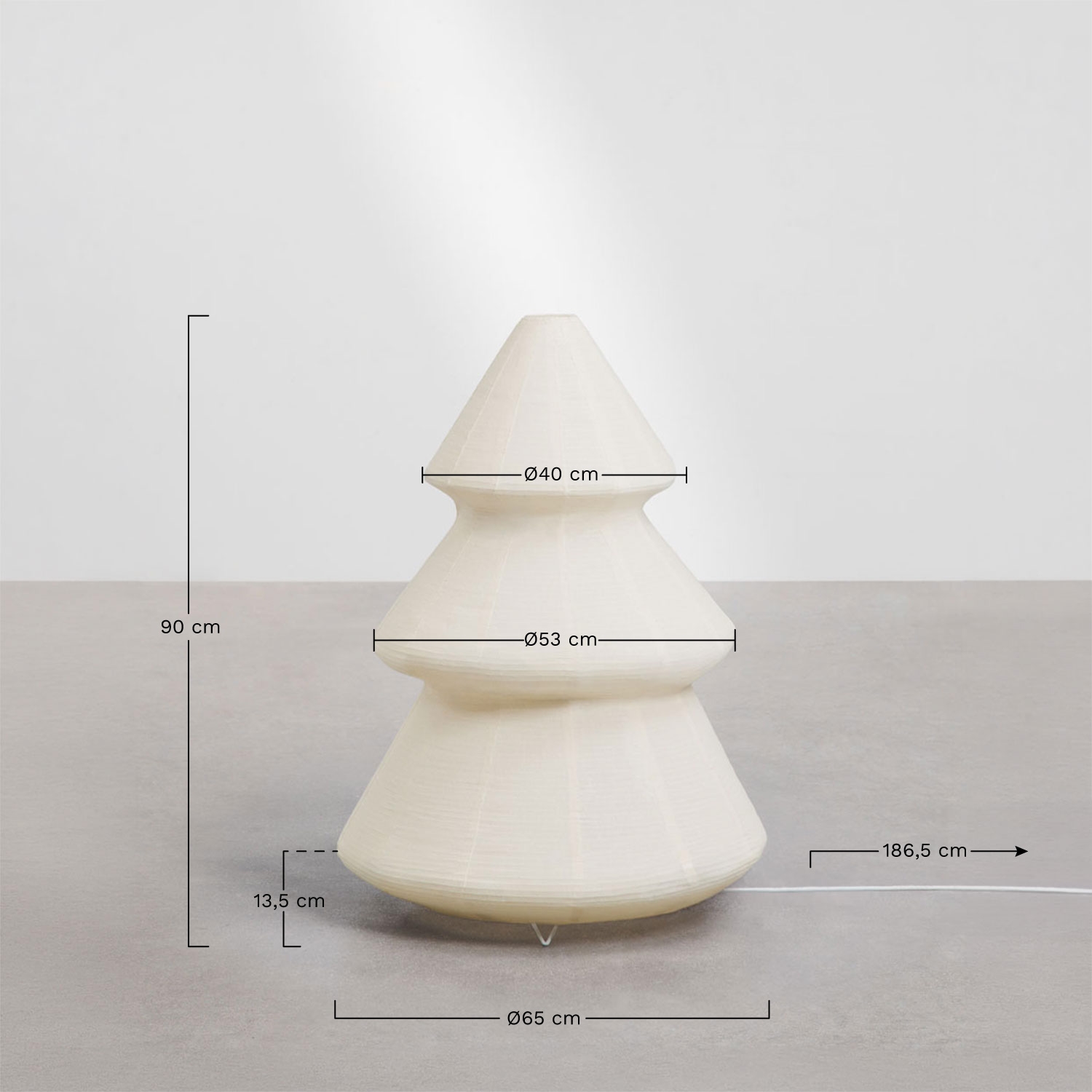 Roulmi luminous Christmas tree in linen, medidas