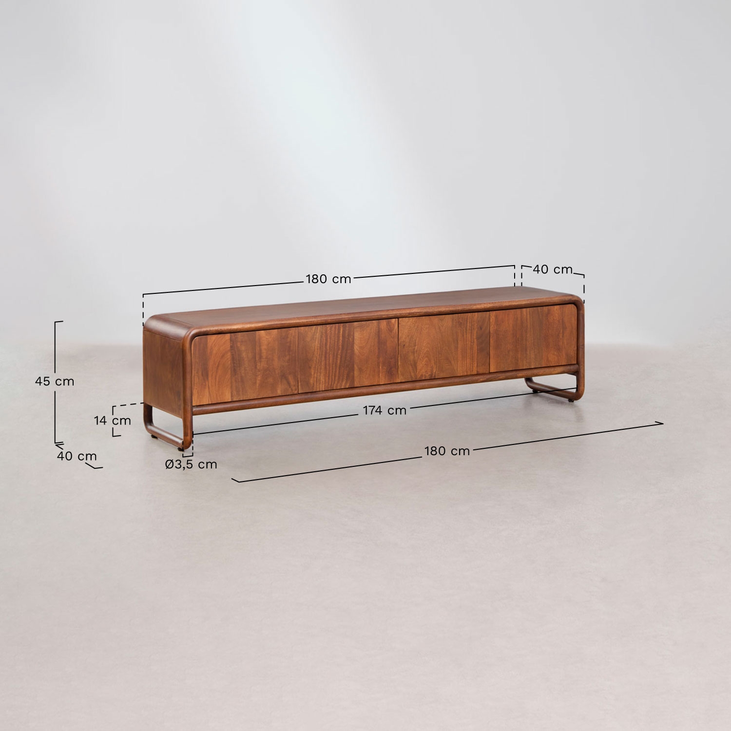 Maupaul mango wood TV cabinet, medidas