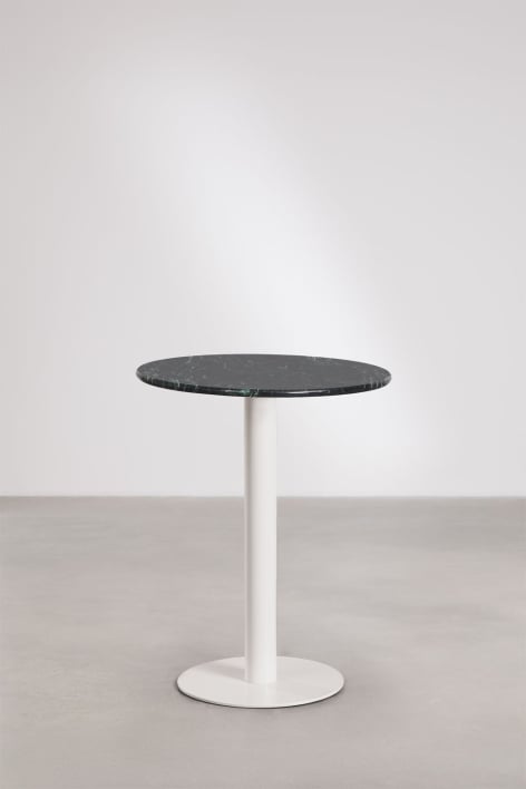 Xiren round natural stone bar table - Green marble Big Flower