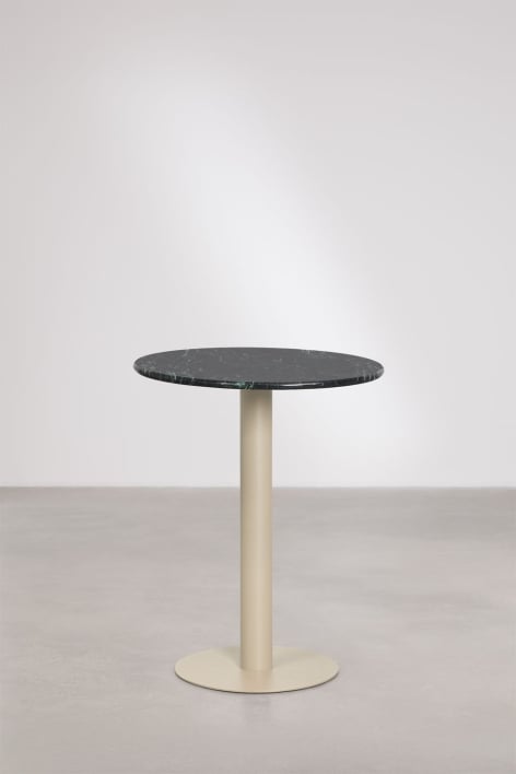Xiren round natural stone bar table - Green marble Big Flower