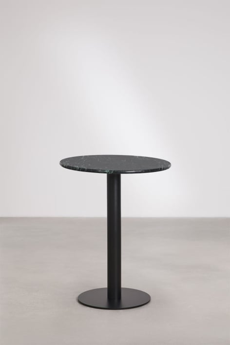 Xiren round natural stone bar table - Green marble Big Flower