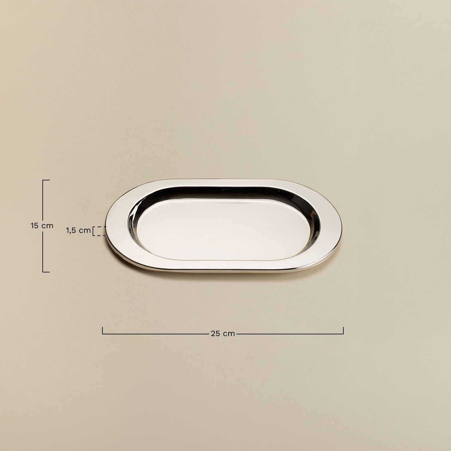 Savelia decorative tray in stainless steel, medidas