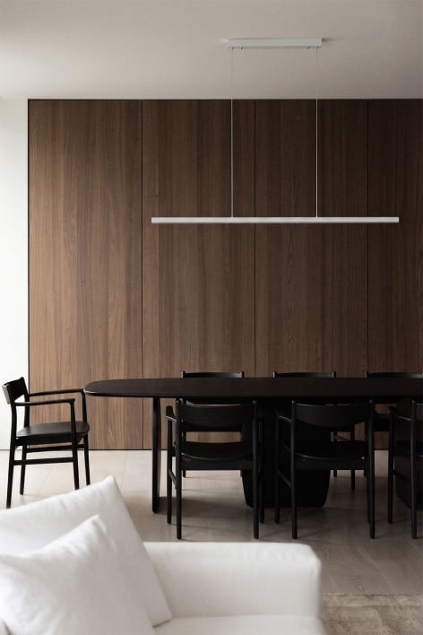 Wilen 120 cm linear LED pendant ceiling lamp in aluminum
