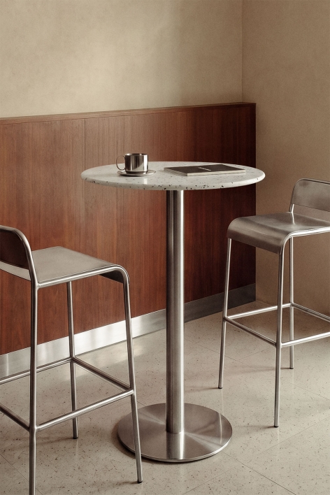 Xiren round high bar table Ø60 cm in terrazzo