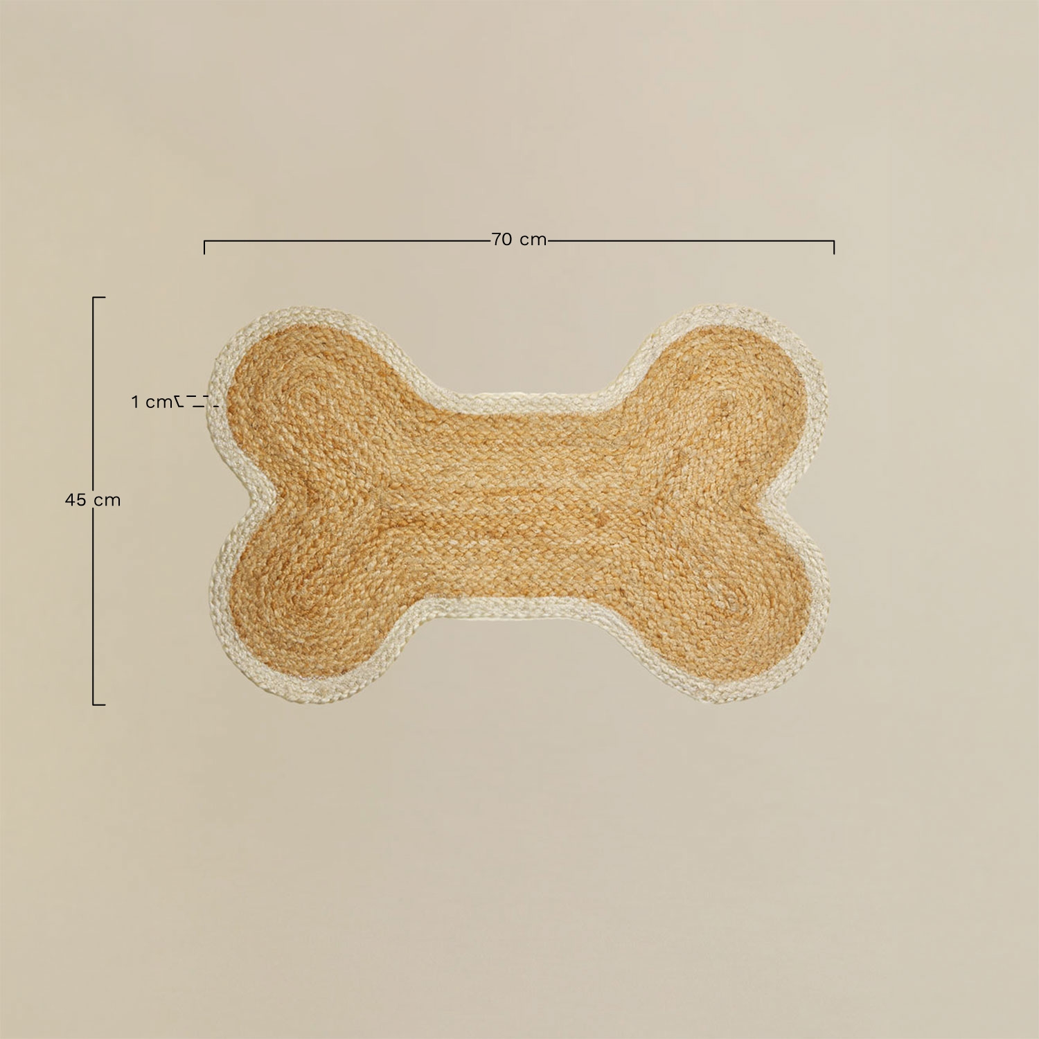 Zeinara 45x70 cm jute pet rug, medidas